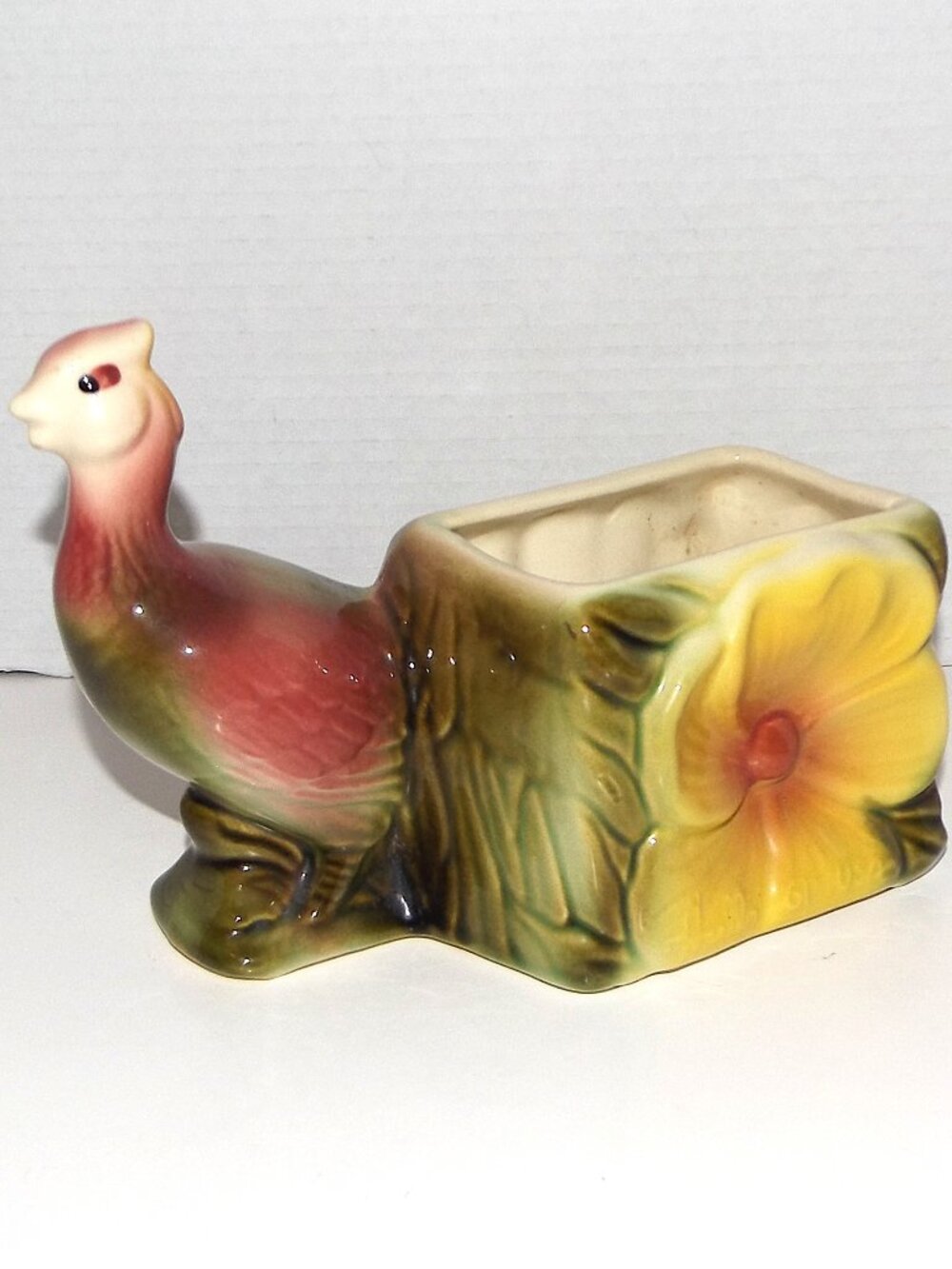1950s Hull Pottery Ceramic Pheasant Planter #61 Marked